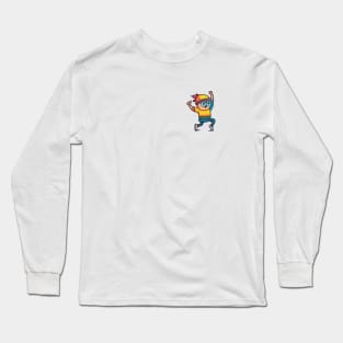 t-shirt design featuring a funny cartoon character doing a popular dance move, vibrant colors, and bold lines Long Sleeve T-Shirt